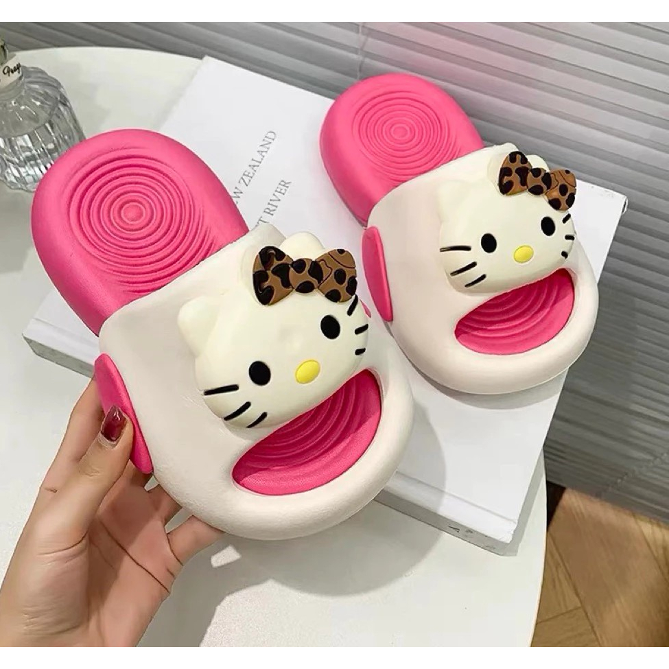 Dép bánh mì thời trang hoạt hình mèo cho bé Gái EVA Siêu Nhẹ Chống Trượt Đế Mềm Êm Chân Đi Học Đi Chơi