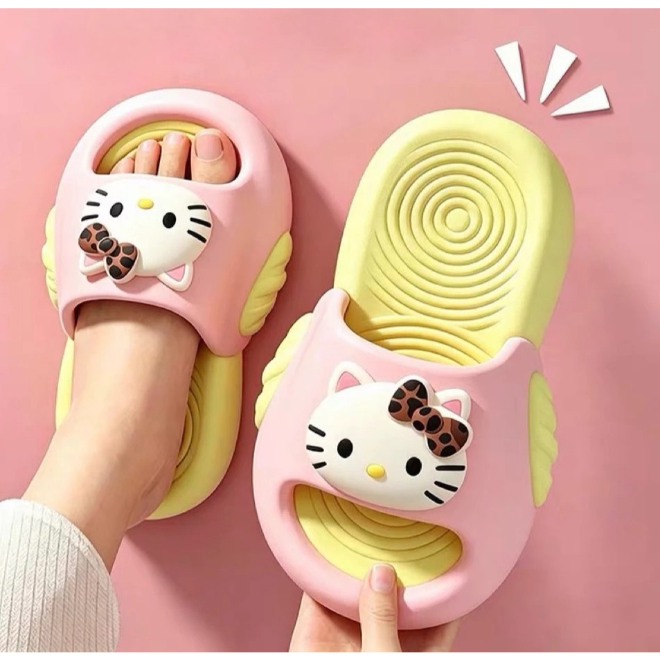 Dép bánh mì thời trang hoạt hình mèo cho bé Gái EVA Siêu Nhẹ Chống Trượt Đế Mềm Êm Chân Đi Học Đi Chơi