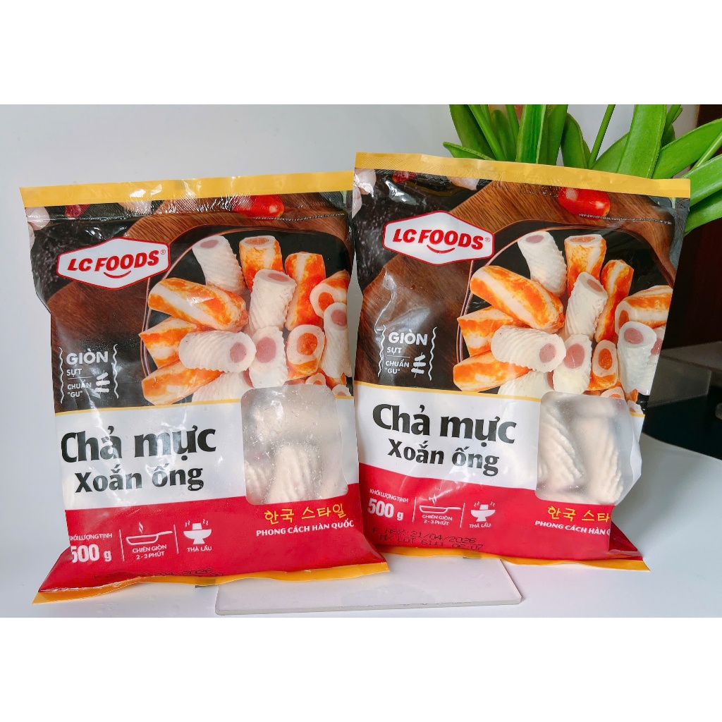 500g Chả MựcXoắn ống Lacusina_Xiên que. thả lẩu