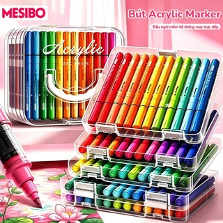 Màu Acrylic Marker Set 12/24/36/48 Màu Sắc Rực Rỡ, Dụng Cụ Học Tập Cho Bé Học Sinh Tranh Vẽ Đa Năng