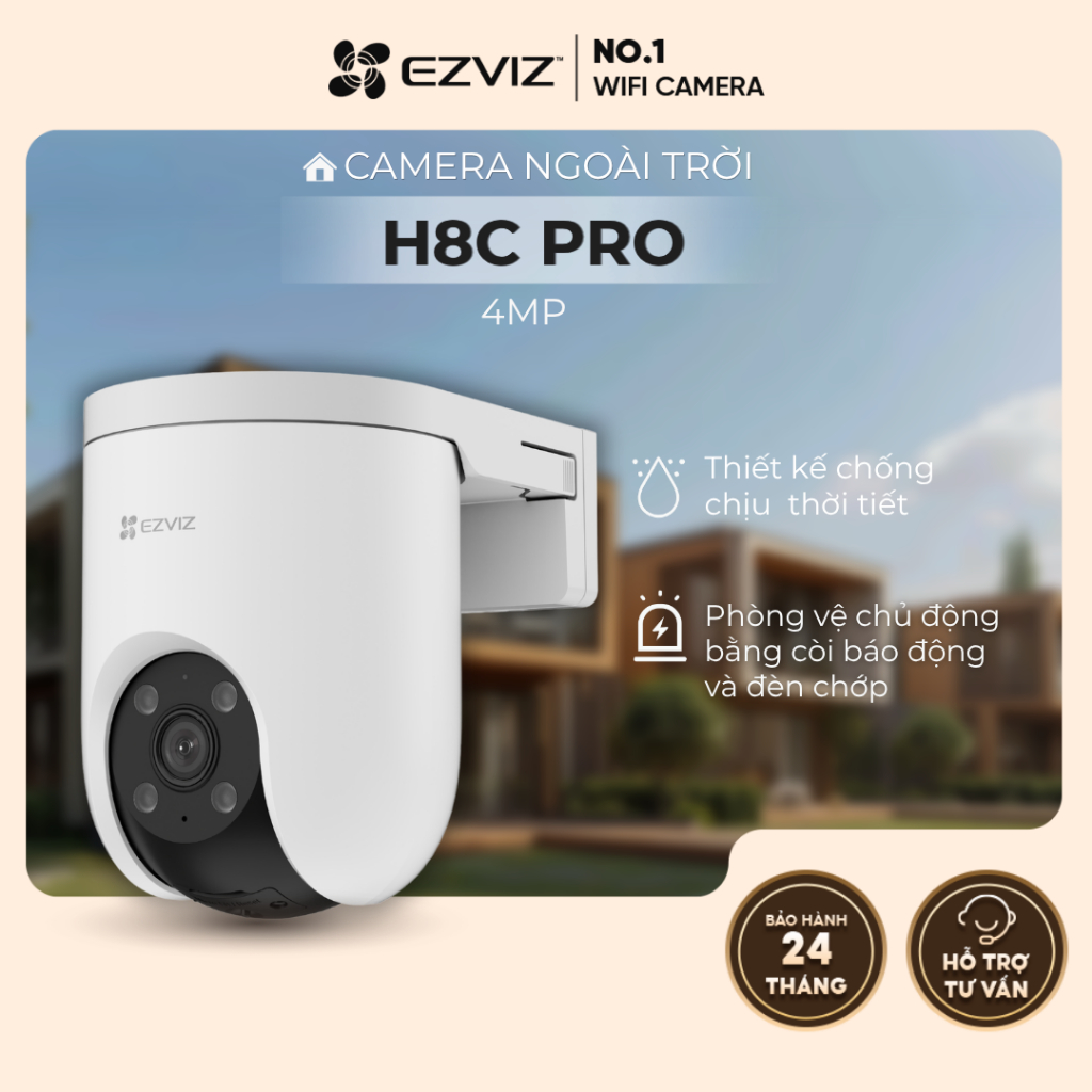 Camera EZVIZ Wifi Ngoài trời H8C Pro 2K 4MP - Hàng chính hãng