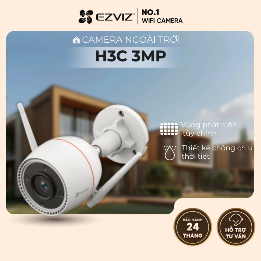 Camera EZVIZ Wifi Ngoài Trời H3C 3MP Quay Màu - Hàng chính hãng