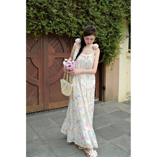 Váy Maxi Suông Voan Tơ 2 Dây Đính Hoa Chuẩn She’s