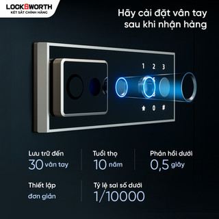 [TẶNG KÉT MINI] Két Sắt Thông Minh Chống Cháy Locksworth Bản mới của ET595 Két Sắt Vân Tay Mật Mã Gia Đình Văn Phòng