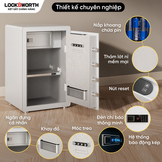 [TẶNG KÉT MINI] Két Sắt Thông Minh Chống Cháy Locksworth Bản mới của ET595 Két Sắt Vân Tay Mật Mã Gia Đình Văn Phòng