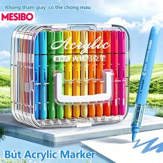 Acrylic Marker Set Vẽ Tranh Cho Bé Màu Đẹp Hộp 36/48/80 Màu Ngòi Brush Lông Mềm Mực Nhiều Không Lem