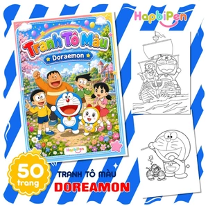 Tranh tô màu Doraemon cho bé với 50 trang rời A4 A5 giúp trẻ tập vẽ sáng tạo TTM13