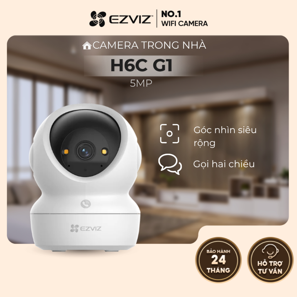 Camera EZVIZ Wifi Trong Nhà H6C G1 5MP 3K - Hàng chính hãng