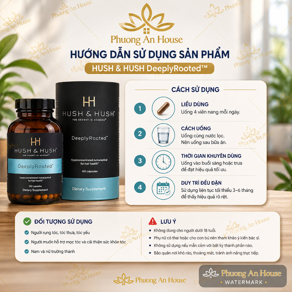 Viên uống mọc tóc Hush & Hush Deeply Rooted 120 viên