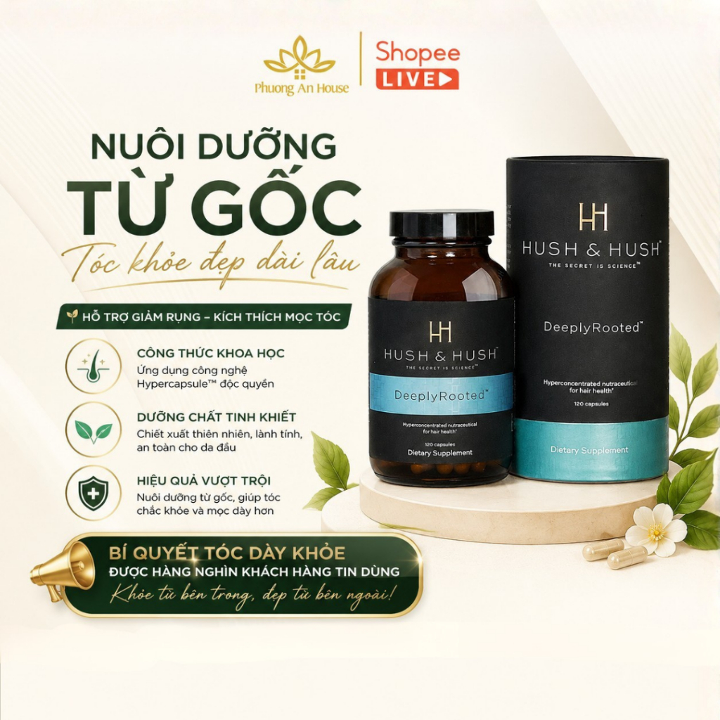 Viên uống mọc tóc Hush & Hush Deeply Rooted 120 viên