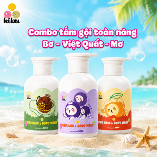 Combo 3 chai Sữa Tắm Gội Trẻ Em 2in1 Bơ - Việt Quất - Mơ