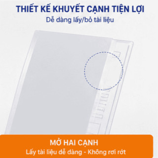 Xấp 100 cái bìa lá A4 PLUS đựng tài liệu nhựa trong suốt, bìa hồ sơ đựng tài liệu hồ sơ giấy tờ văn phòng