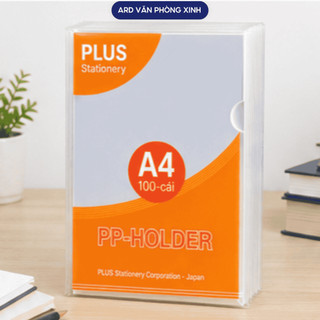 Xấp 100 cái bìa lá A4 PLUS đựng tài liệu nhựa trong suốt, bìa hồ sơ đựng tài liệu hồ sơ giấy tờ văn phòng