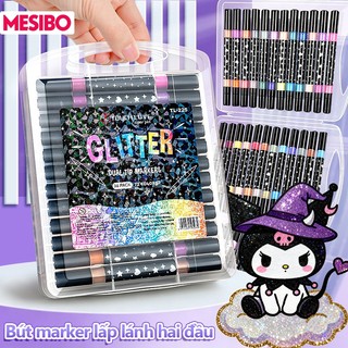 Acrylic Marker 2 Đầu Nhiều Màu Cao Cấp Cho Bé Vẽ Màu Nhũ Kim Tuyến, Đầu Mềm Vẽ Mượt, Bộ 36/48/72 Màu Học Sinh