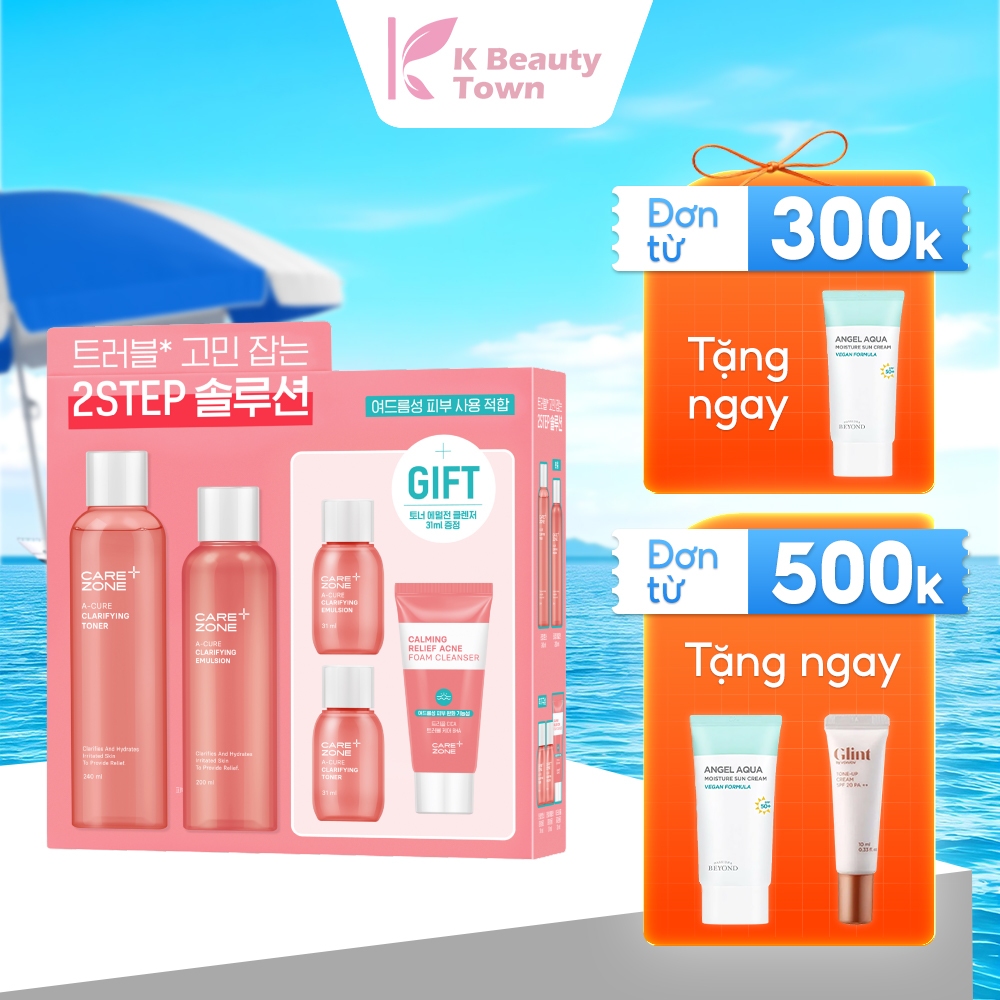 [DATE 11/2026] Bộ 2 bước dưỡng cho da mụn xỉn màu CAREZONE A-Cure Clarifying 2PCS Set