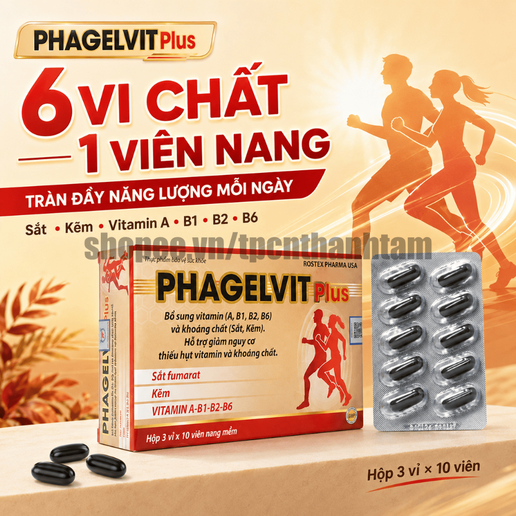 Vitamin tổng hợp PHAGELVIT PLUS bồi bổ cơ thể, tăng cường sức đề kháng - Hộp 30 viên