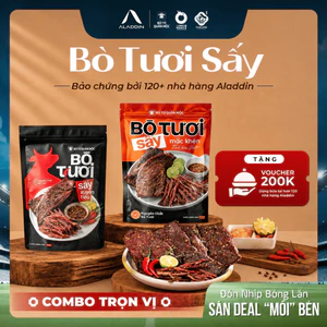 Bò Tươi Sấy Aladdin 400g - Xuyên Tiêu & Mắc Khén, Ăn Vặt Hay Làm Quà Đều Sang
