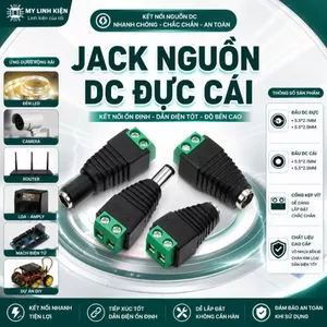 Jack nguồn dc đực cái 5.5x2.1 5.5x2.5 đấu dây dùng vít.