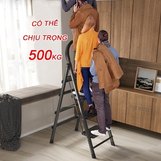 REAIM Thang Chữ A Thang Gấp Gọn Thép Chịu Lực 3-8 Bậc Lớp phủ Chống rỉ Chịu tải 500kg