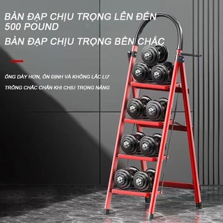 REAIM Thang Chữ A Thang Gấp Gọn Thép Chịu Lực 3-8 Bậc Lớp phủ Chống rỉ Chịu tải 500kg