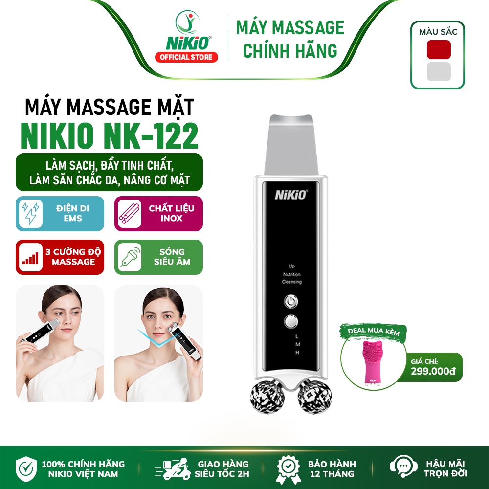Máy cà da chết, máy sủi da Nikio NK-122 - Chính hãng có bảo hành, Rung siêu âm, Công nghệ EMS