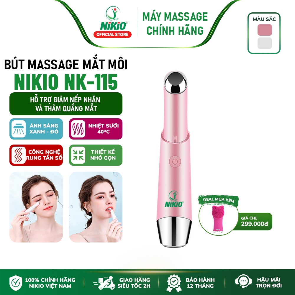 Máy Massage Mắt, Mát Xa Môi Nikio NK-115 - Giảm Nếp Nhăn Và Thâm Quầng Mắt, Mỏi Mắt Hiệu Quả
