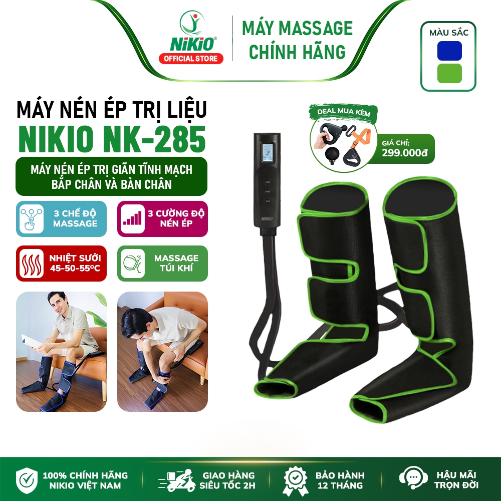 Máy Massage Chân Nén Ép Tĩnh Mạch 2in1 Nhật Bản Nikio NK-285 - Hỗ trợ điều trị suy giãn tĩnh mạch