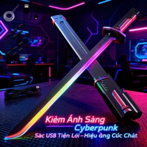 Đồ chơi Thanh kiếm ánh sáng, kiếm ánh sáng laser chất liệu nhựa dài 80 cm cho bé siêu ngầu - Kèm Sạc TypeC
