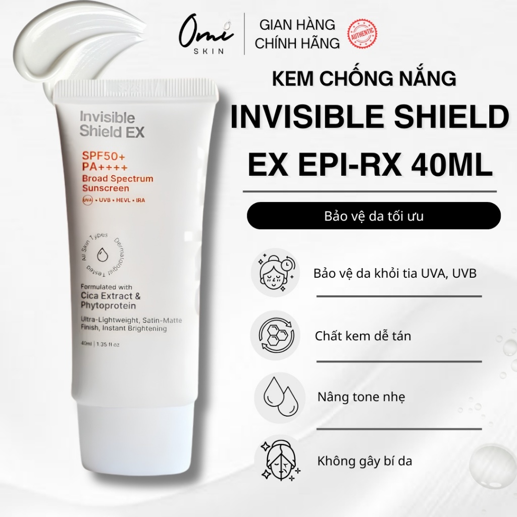 [Chính Hãng] EPI-RX Invisible Shield EX – Kem Chống Nắng Phổ Rộng Kiềm Dầu 40ml