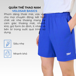 Quần Shorts Thể Thao Nam VELOSAR PSP-60018– Nhẹ, Nhanh Khô, Co Giãn, Thoáng Mát
