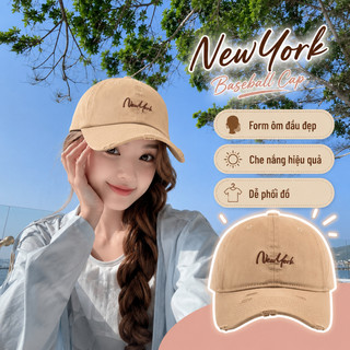 Mũ lưỡi trai HAZIN New York phối rách chất vải kaki cao cấp, nón lưỡi trai form cứng thời trang nam nữ unisex