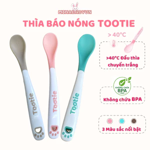 Thìa Báo Nóng Tootie An Toàn Cho Bé Ăn Dặm, Thìa Báo Nóng Tootie Mềm Dẻo Kháng Khuẩn Giúp Mẹ Yên Tâm