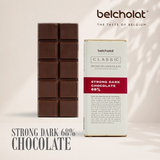 Thanh Socola đen BA Belcholat Chocolate strong dark 68% ca cao vị đắng đậm đà, ăn vặt tiện lợi