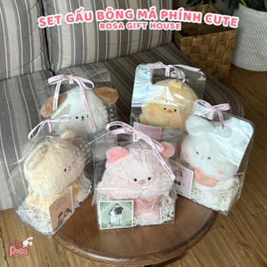 Set Quà Tặng Gấu Bông Má Phính 25cm Túi Trong Suốt – Quà Tặng Đáng Yêu Dành Cho Mọi Dịp Đặc Biệt