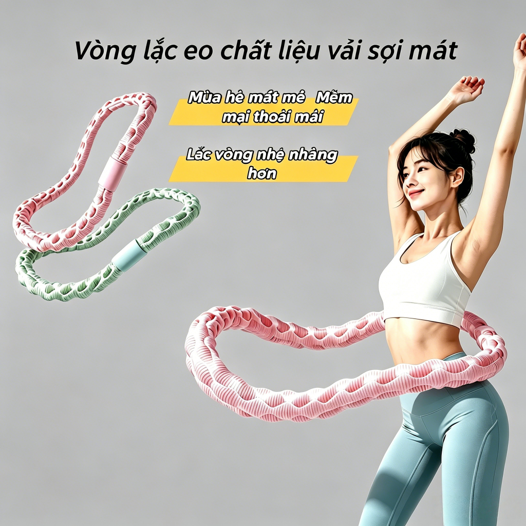 Vòng lắc eo chất liệu vải sợi mát，Vòng Lắc Eo Lò Xo Vải Băng Massage 3D，Vòng Lắc Eo Giảm Mỡ Bụng