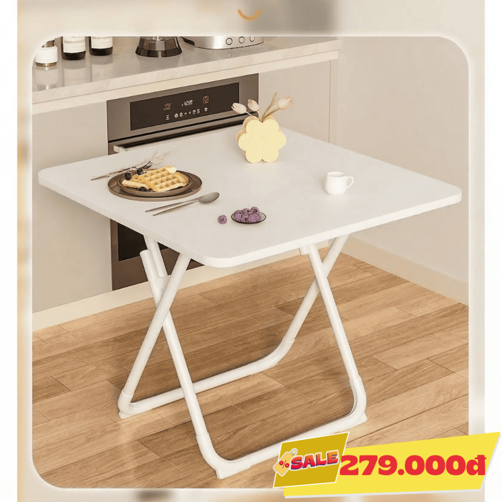 Bàn Gấp Gọn Mặt Vuông Mehaa Bàn Xếp Di Động Chân Chữ X Chắc Chắn Bàn Ăn Bàn Học Bàn Trà Gia Đình