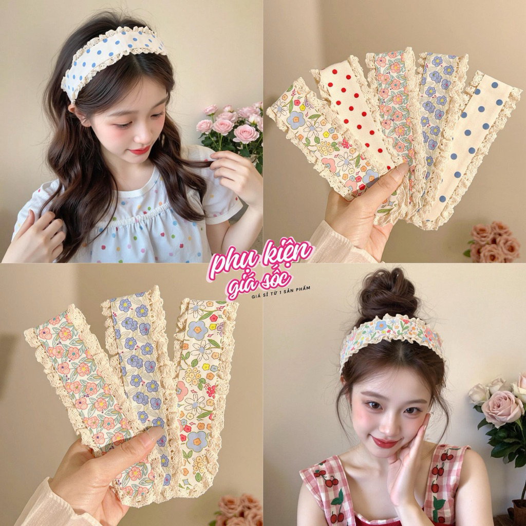 Băng Đô Dán Tóc Mái Hoa Nhí Dễ Thương – Giữ Tóc Gọn Khi Makeup