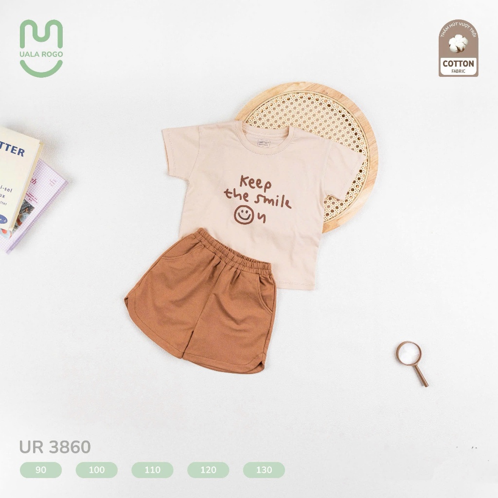 (11-25kg) Bộ Cộc Tay Bé Trai, Bé Gái Uala Rogo Hoạ Tiết Đáng Yêu UR3857 UR3858 UR3859 UR3860 UR3861 UR3862