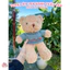 Teddy Áo Len Xanh Thêu Tên Theo Yêu Cầu Size 30cm & 40cm – Gấu Bông Cao Cấp Làm Quà Tặng Ý Nghĩa
