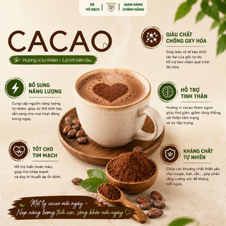 [M1] Bột Cacao Nguyên Chất Wings Cao Cấp - Làm Bánh, Pha Chế, Cacao Nóng | 500gram
