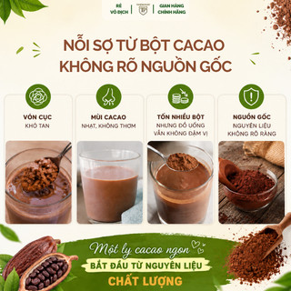 [M1] Bột Cacao Nguyên Chất Wings Cao Cấp - Làm Bánh, Pha Chế, Cacao Nóng | 500gram