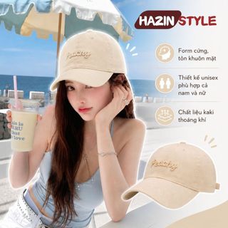 Mũ lưỡi trai HAZIN thêu basic form cứng, nón lưỡi trai nam nữ thêu phong cách thời trang ulzzang