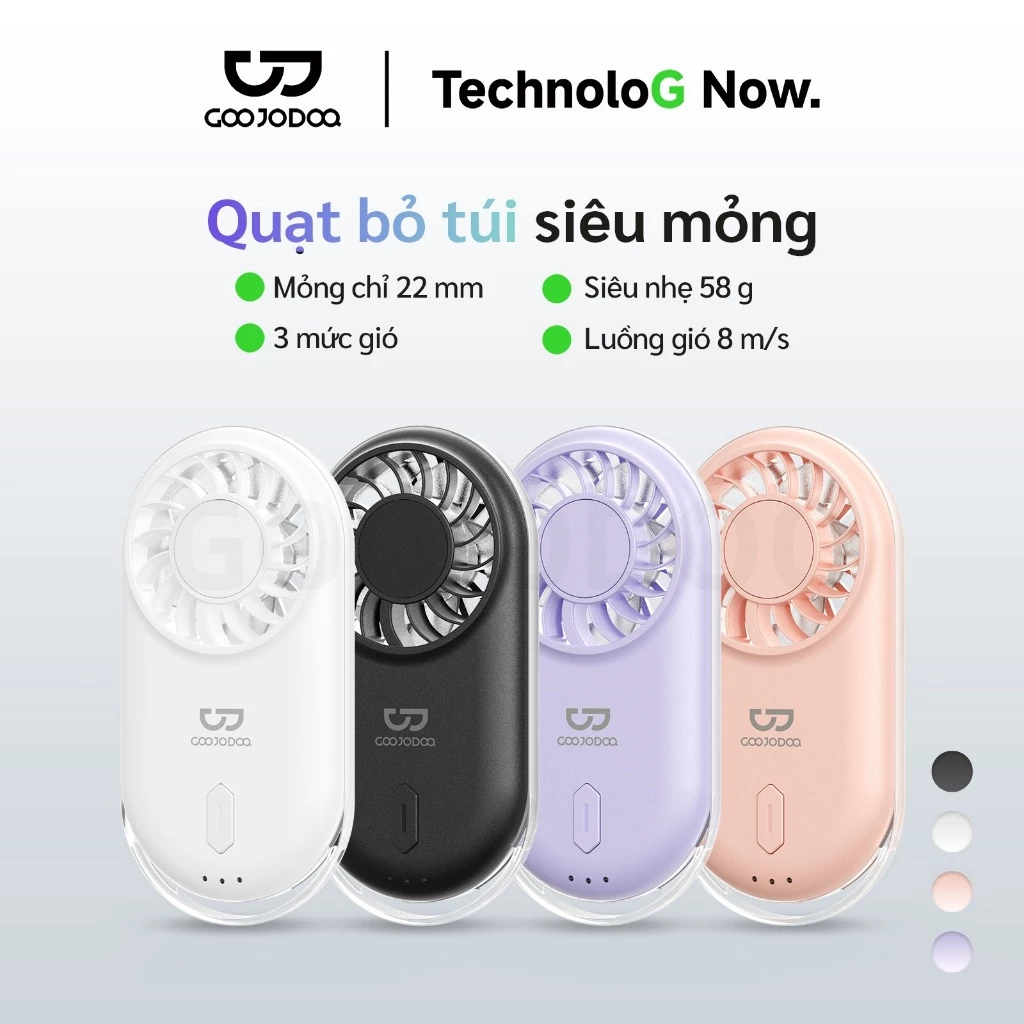 Quạt cầm tay GOOJODOQ mỏng nhẹ