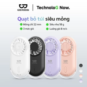 Quạt Cầm Tay GOOJODOQ Siêu Mỏng 22mm Tốc Độ 10000 RPM, Gió Mạnh 9.1m/s, 3 Tốc Độ,Nhẹ 58g, Pin 900mAh