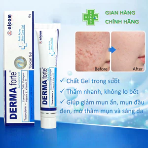 Gel bôi giúp mờ thâm mụn, làm giảm mụn sưng viêm và dưỡng da Derma Forte (Chai 15g) *09/26