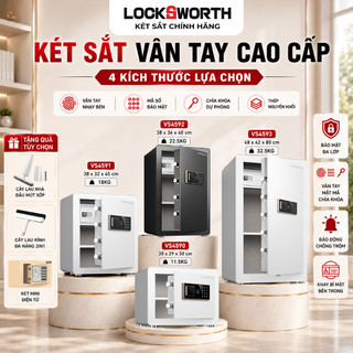 [TẶNG KÉT MINI] Két Sắt Thông Minh Chống Cháy Locksworth Bản mới của ET595 Két Sắt Vân Tay Mật Mã Gia Đình Văn Phòng