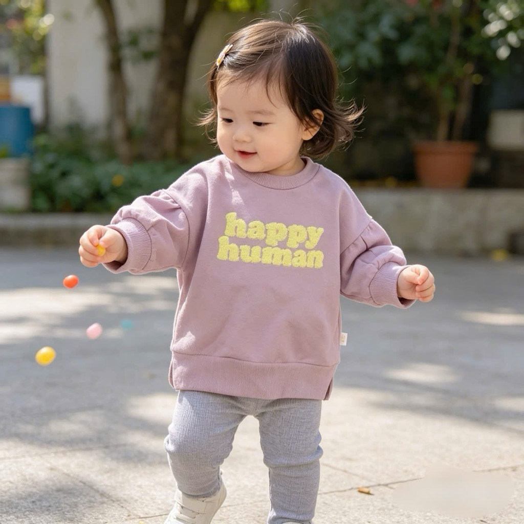 Bộ nỉ dài tay bé gái xuất dư nhiều màu xinh yêu C6020 C5598 cho bé 3M-4T (4-16kg) mềm ấm co giãn