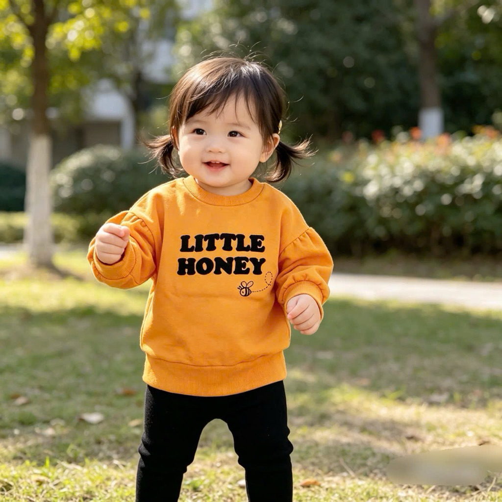 Bộ nỉ dài tay bé gái xuất dư nhiều màu xinh yêu C6020 C5598 cho bé 3M-4T (4-16kg) mềm ấm co giãn