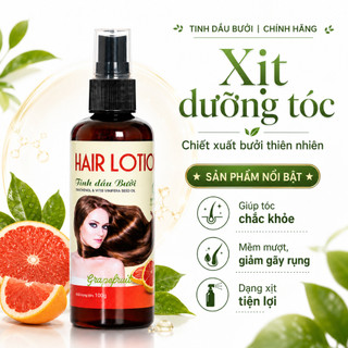 [TẶNG LƯỢC BÍ] Tinh dầu bưởi xịt tóc Ngân Bình 100ml - Hair Lotion giảm rụng, có B5