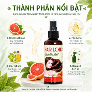[TẶNG LƯỢC BÍ] Tinh dầu bưởi xịt tóc Ngân Bình 100ml - Hair Lotion giảm rụng, có B5